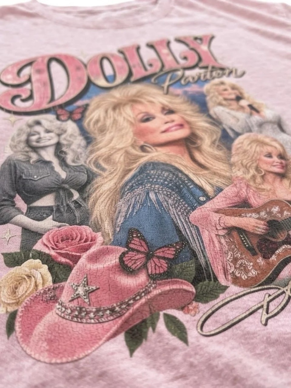 Gildan Pink Dolly Parton Graphic Tee - Picture 2 of 4